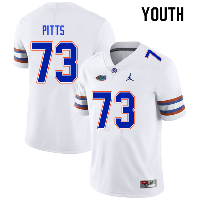 Youth #73 Mark Pitts Florida Gators College Football Jerseys Sale-White